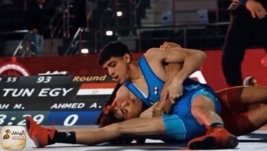 ذهبية إفريقية تاريخية للمصارع المصري عبد الله حسون